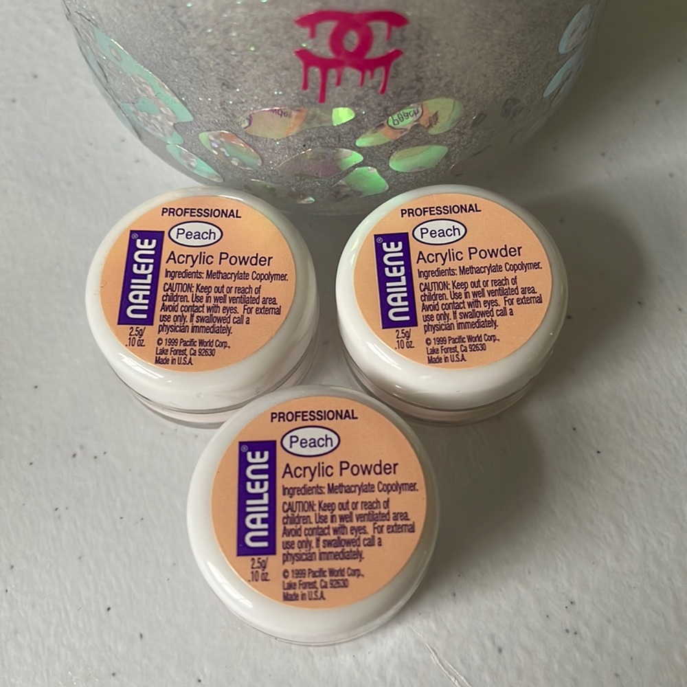 3 Nailene Peach Acrylic Nail Powder